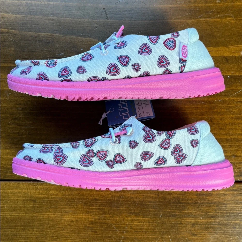 HEY DUDE WENDY YOUTH HEARTS PINK US Y3-L4